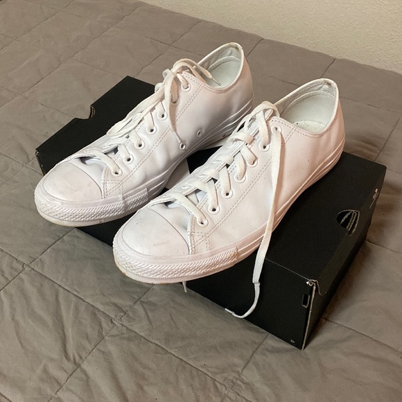 White Leather Chuck Taylors